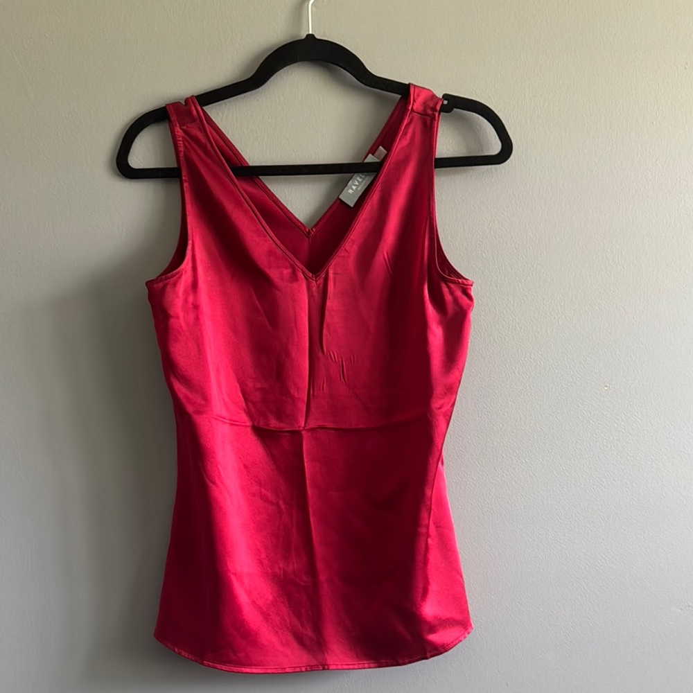 Elegant Ravella Silk Red Sleeveless Top